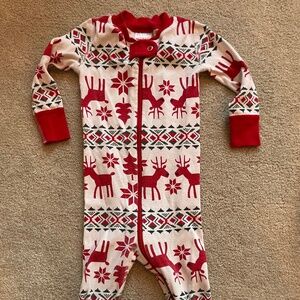 Hanna Andersson 12-18 mo zip up Christmas pajamas